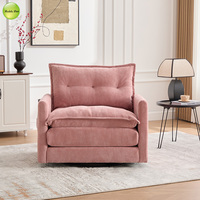 USA Entrepôt En Stock Moderne Pivotant À 360 ° Rembourré Accent Canapé Chaise Pour Salon Doux Loisirs Singe Lounge Fauteuil 9084
