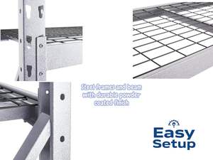 Étagère de <span class=keywords><strong>rangement</strong></span> industrielle robuste à 4 niveaux Member Mark, en acier allié, revêtement poudré, montage au sol, 77 po L x 24 po P x 72 po H - Product Image 4