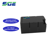 Paket Baterai Cair LiFePO4 SSGE 48V 24AH 1200 Siklus 11kg Disesuaikan Aman dan Stabil untuk Sepeda Motor Listrik Skuter 2 3 Roda