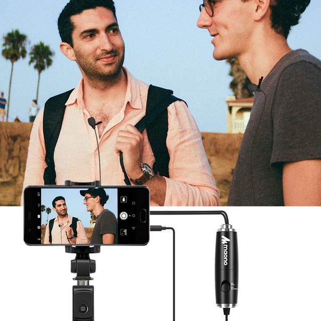MAONO Professional Dual Lapel Microphone Lavalier Microphone for Smartphone Live Streaming Recording Collar Mic