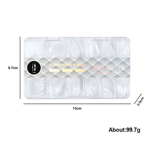 120 autocollants transparents géométriques pour ongles en forme de cercueil, capsules d'ongles artificiels 3D pour la décoration de manucure - Product Image 6