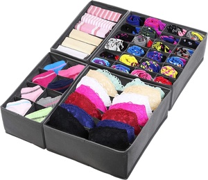Desk Closet Organizer and Storage Drawer Organizer Underwear Bra Foldable Drawer Organizers