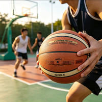 Bola Basket GG5X PU Ukuran 7, Bola Latihan Profesional Tahan Lama untuk Atlet Remaja, Latihan Tembak Indoor Outdoor