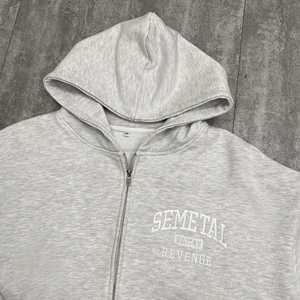 เสื้อฮู้ดแบบมีซิปรูดของผู้ชายเสื้อมีฮู้ดปักลายแนวสตรีท GSM 500ออกแบบได้ตามต้องการ - Product Image 3