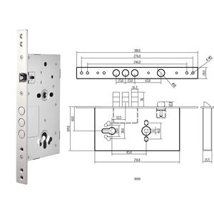 トリプルボルトMortiseロックボディ工業用ドア設置 - Product Image 3
