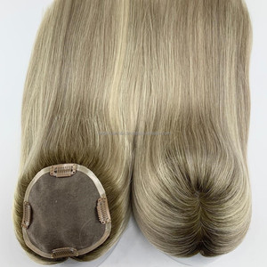 Postizo de Cabello Humano con Base de Seda y Encaje Suizo de 20 Pulgadas, con Cutícula Alineada, para Mujer - Product Image 2