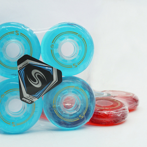 Ruedongle Roues de patins à roulettes professionnelles en PU rouge et bleu à rebond élevé 64 68 72 76 80MM, roues transparentes en cristal pour patins à roulettes 4 roues - Product Image 3