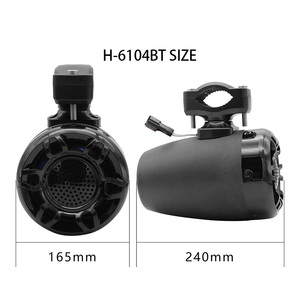Waterproof Marine 4 Inch 2-Way BT Hanging Speaker H-6104BT (Pair) for Outdoor Boat Yacht Motorcycle UTV/ATV Golf-Cart - Product Image 6