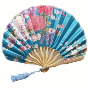 Nouveau Éventail Pliant Élégant Blanc en Soie Style Chinois Cadeau de Mariage avec Gravure Personnalisée Matériau Bambou - Product Image 5