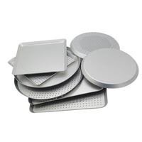10 13 Zoll eloxiertes Aluminium perforierte runde quadratische Pizza Backblech Backform Pizza Teller mit Löchern