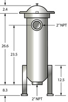 Boîtier de filtre en sac plastique PP pour application chimique, matériau en polypropylène pur, réservoir sous pression, garantie 1 an