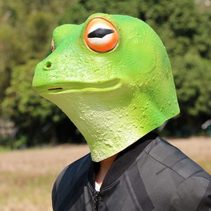 Masque de grenouille en latex, couvre-chef animal, taille unique, accessoires de costume pour Halloween, cosplay, fête - Product Image 4