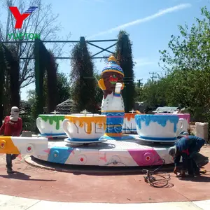 Fairground Keluarga Atraksi Hiburan Anak-anak Taman Bahan Serat Kaca Cangkir Teh Kopi Berkendara