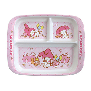 My Melody Children's Divided Plate Food Grade Bpa Free Rectangle Cartoon Design For Kids Dining - Product Image 1