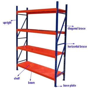 Warehouse Industrial Heavy-Duty Steel Pallet <b>Racking</b> Adjustable MediumMetal Shelving Rack Wide Span Boltless Shelving Warehouse - Product Image 1