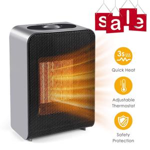 Mini <b>Ceramic</b> PTC <b>Heater</b> 1500W 20M Office Desk Space <b>Heater</b> Silver Black White - Product Image 2