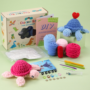 Ensemble de tortues amoureuses en <span class=keywords><strong>crochet</strong></span> fait main, kit de matériel DIY, tutoriel vidéo en anglais, cadeau de la Saint-Valentin, QC, âges 7+ - Product Image 2