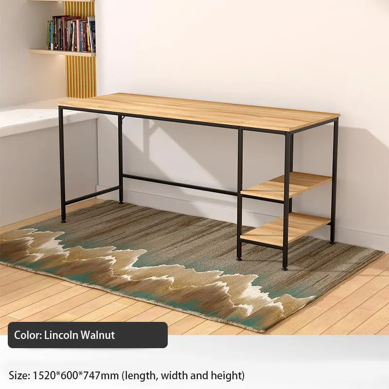 Mesa de estilo minimalista nórdico, mesa com espaço de armazenamento de madeira moderna para escritório