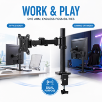 Ergonomische Höhenverstellung Vollbewegliche Anpassung mit C-Klemme & Ösen-Basis Einzelner Monitorarm für 17-32 Zoll Bildschirme