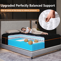 Kingnight G301 30cm Dicke Moderne Hybrid-Matratze mit Kühlgel-Memoryschaum, Massagefunktion, 10 Jahre Garantie, Baumwollbezug, Mittlere Härte