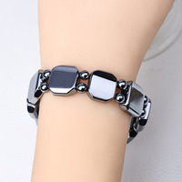 Bracelet Élastique Terahertz UJBOX en Gros, Bracelet Énergétique et de Santé en Argent Poli, Bracelet Magnétique Thérapeutique, Stock en Vrac