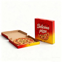 Boîte à pizza en carton ondulé Kraft à bas prix avec logo personnalisé, design personnalisé, conception de boîte alimentaire pour la livraison à emporter