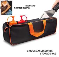 Kit d'accessoires pour plancha en acier inoxydable noir avec spatules de cuisson à long manche pour la cuisson au charbon de bois