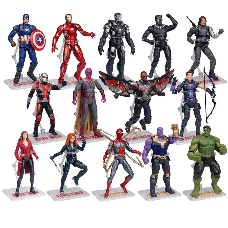 Figuras de acción de los vengadores de Marvel, Iron Man, Spiderman, Original, gran oferta, con soporte