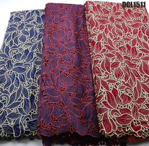 Squisito cavo Guipure pizzo africano tessuto francese ricamo <span class=keywords><strong>donna</strong></span> africano vestito all'ingrosso tessuto abito da sposa Dubai pizzo - Product Image 6