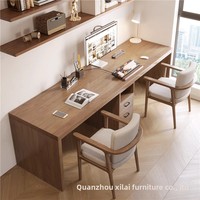 Bureau d'ordinateur double en bois massif, table longue minimaliste moderne pour chambre d'enfant, bureau d'étude pour étudiant, usage domestique, style dossier de canapé
