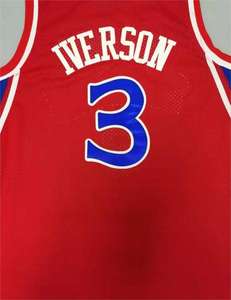 Geborduurde jeugd- en volwassenenbasketbalshirts op maat, 3 Allen Iverson basketbalshirts - Product Image 5