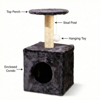 Arbre à chat anti-basculement en velours, griffoirs en sisal naturel, structure d'escalade multi-niveaux en peluche, emballage en carton écologique