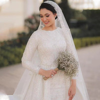 Fabricant Chinois Robe de Mariée Musulmane Robes de Mariée pour Femmes Musulmanes Robe de Mariée Musulmane Arabie Saoudite
