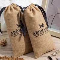 Vente en gros de sacs à cordon écologiques en toile de jute emballage en tissu de toile de jute naturelle personnalisable et recyclable pour les vêtements