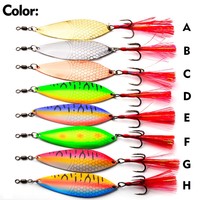 Cuillère de pêche robuste de 28g avec émerillon anti-accrocs, leurre métallique à action oscillante pour la pêche en mer, longue portée, appât dur