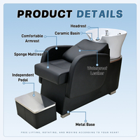 Fauteuil de lavage en céramique pour salon de coiffure, confortable, avec massage de la tête, pour lavage de cheveux, fournisseur en gros d'usine