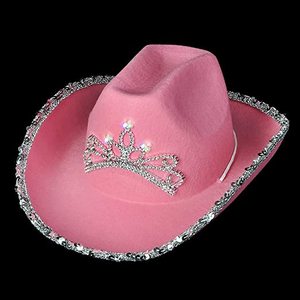 <span class=keywords><strong>Sombrero</strong></span> de <span class=keywords><strong>vaquero</strong></span> con corona de Tiara para mujer, <span class=keywords><strong>sombrero</strong></span> de <span class=keywords><strong>vaquero</strong></span> con luces parpadeantes de <span class=keywords><strong>princesa</strong></span> rosa de fieltro negro y rosa para fiesta de carnaval, para fiesta de la Semana de la semana, para mujer - Product Image 6