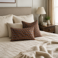 Housse de coussin décorative de luxe - Coussin tissé haut de gamme avec fermeture éclair invisible pour canapé, lit, décoration intérieure (personnalisable)