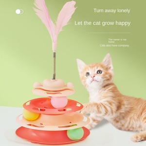 Cối Xay Gió bàn xoay bóng cho mèo New nhựa Kitten đồ chơi với Stick cắn pet đồ chơi cho mèo Giáo Dục Các mặt hàng nhựa biểu tượng tùy chỉnh - Product Image 1