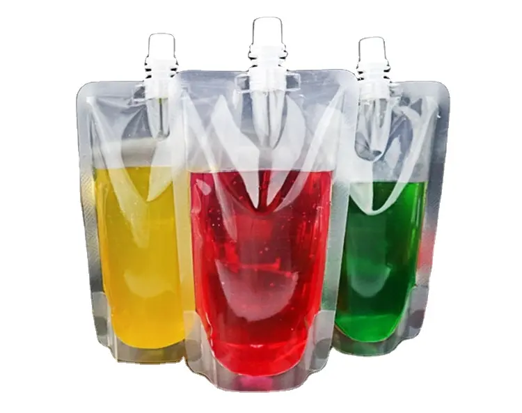 Benutzer definierte Tiefdruck Druck Stand Up Auslauf beutel Getränk Flüssig milch Fruchtsaft Getränk Plastik verpackung