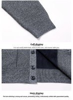 Cardigan en maille classique personnalisé pour homme, coupe ajustée, col en V, manches longues, pour l'automne