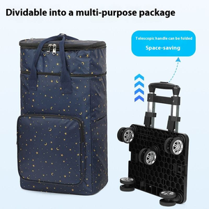 2 में 1 स्टील सुपरमार्केट शॉपिंग ट्रॉली उपयोगिता कार्ट मोबाइल पोर्टेबल फोल्डेबल ट्रैवल बैग शॉपिंग कार्ट शॉपिंग ट्रॉली - Product Image 5