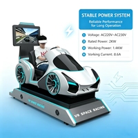 Machine d'arcade 9D VR Space Racing à mouvement dynamique avec structure métallique pour centres de jeux et centres commerciaux, prise en charge de l'anglais