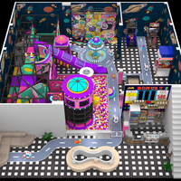 Parc de trampolines intérieur commercial clé en main pour enfants, avec toboggans et zones d'amusement, pour centres commerciaux et centres de divertissement familial