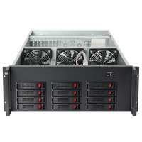 Carcasa de Servidor de Montaje en Rack 4U con 12 Bahías de Disco SATA/SAS Intercambiables en Caliente, Conector Mini SAS SATA
