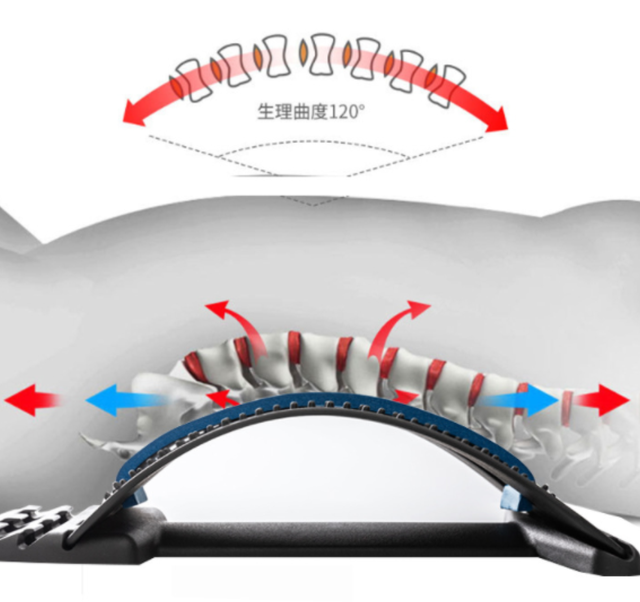 Multi-level Adjustable Lumbar Spine Stretcher Magnetic Back Massager Stretcher Machine for Pain Relief Back Stretching Device