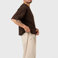 Fabricants 300 GSM Blank Tee Shirt Goutte d'épaule Boxy Fit Cropped TShirt Heavyweight 100% Cotton T-Shirt Men