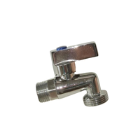 Robinet de lavabo moderne 1/2 pouce DN15 chromé en zinc à ouverture rapide pour eau froide, idéal pour salle de bain et buanderie