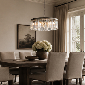 Lámpara colgante circular moderna de cristal, lámpara colgante con cadena ajustable para sala de estar, decoración del hogar de alta gama - Product Image 4