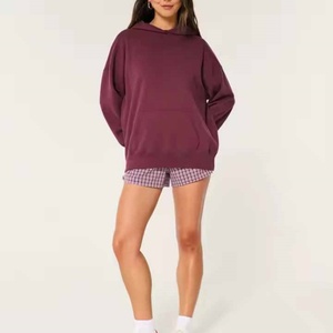 เสื้อฮู้ดดี้ผู้หญิงผ้าฝ้ายเฟรนช์เทอร์รี่ ตัดเย็บแบบลำลอง ดีไซน์เก๋ สีพื้น สามารถเลือกสีได้ - Product Image 4